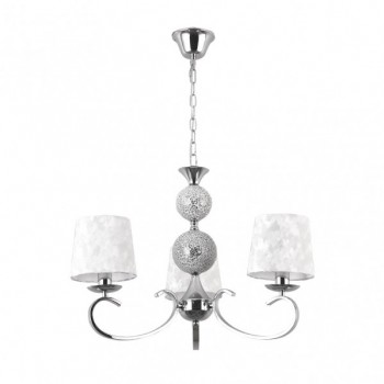 Distribuidor - Lâmpadas Diversas | Lâmpadas Clássicas | LAMPARA UBEDA 3XE14 CROMO PANTALLA BLANCA REGX60X60 CM Ref: 201753020